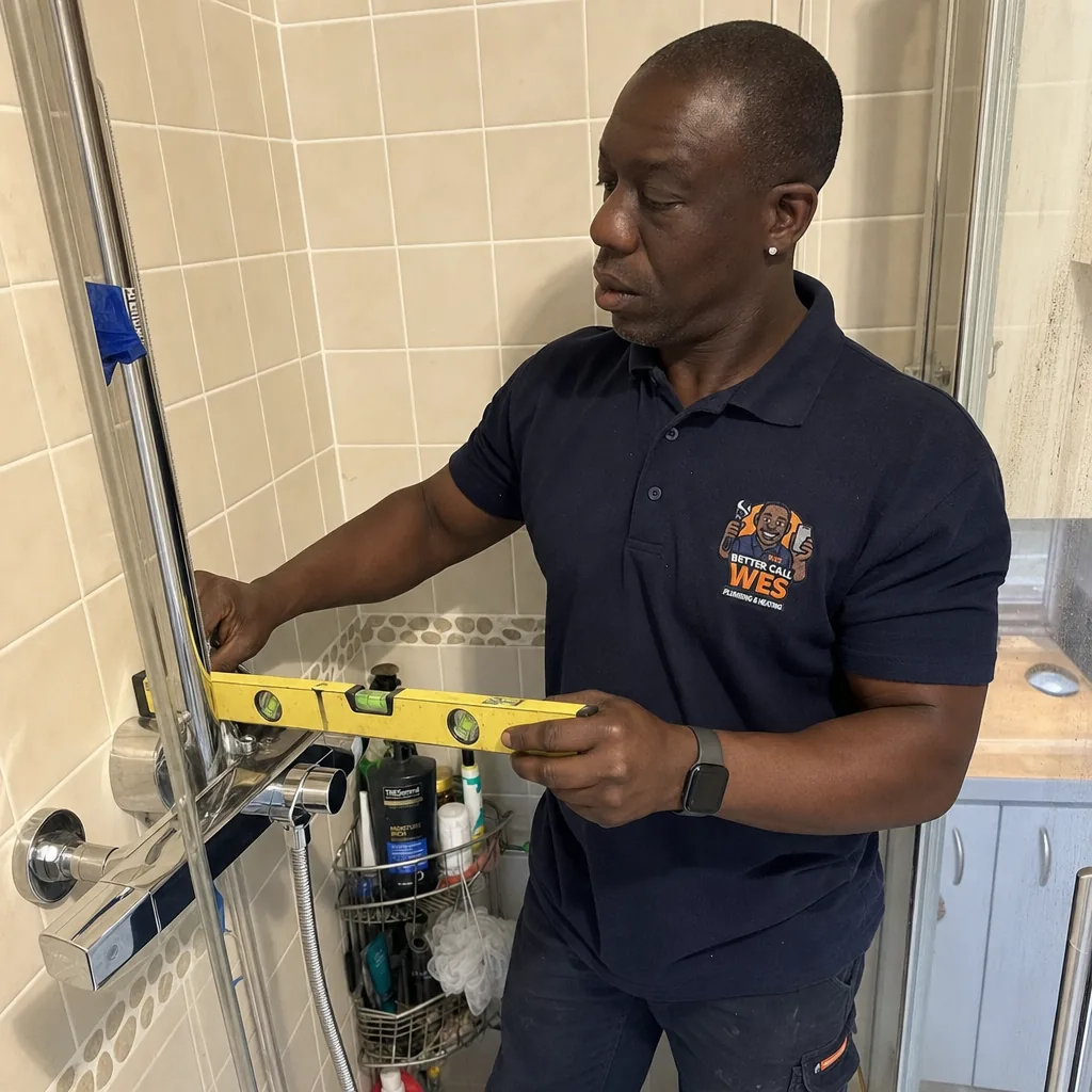 Better Call Wes, New chrome mixer fitted to tile